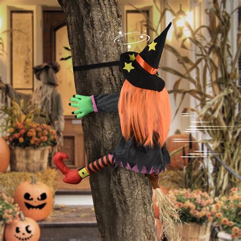 Get Creative: Witch Crashing into a Spooky Tree Halloween Decoration Ideas